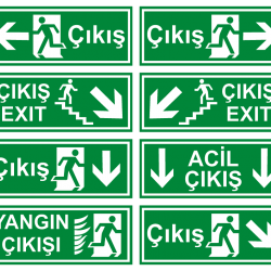 Işıklı Acil Çıkış Levhası, İş Güvenliği Ekipmanları İkaz Levhaları